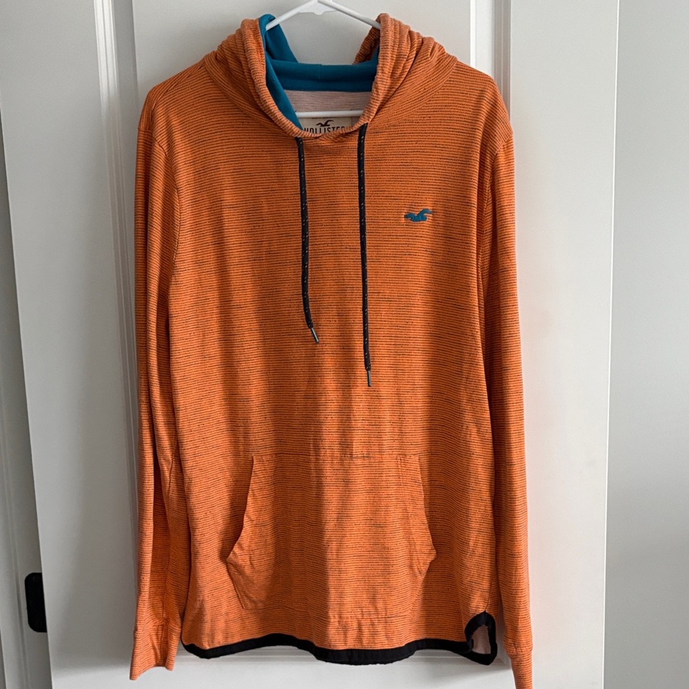 Hollister Orange Hoodie with Black Accents